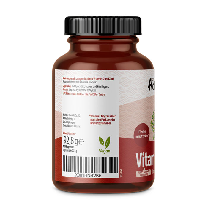 Vitamin C und Zink Kapseln 120 Kapseln kaufen - LebensForm Shop